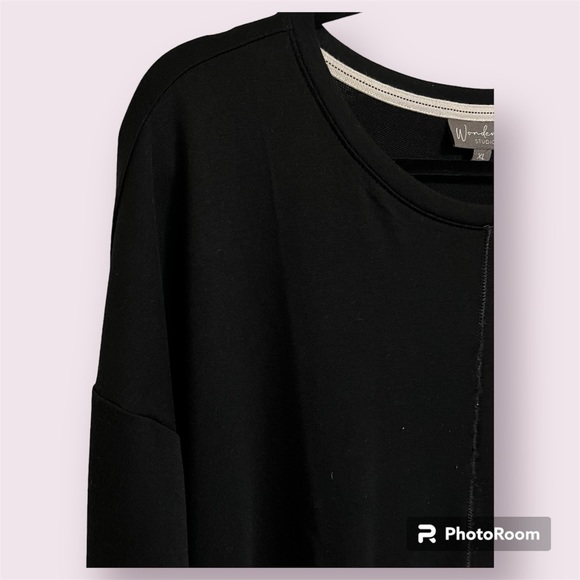 Wonderly Studio XL Black Long Sleeve Baby Terry Dress - Picture 4 of 7